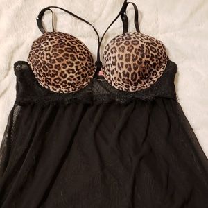 Babydoll underwire pushup size Small